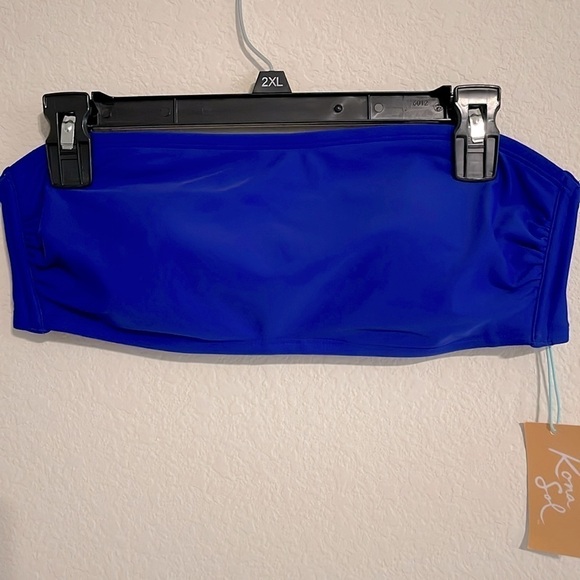 Kona Sol Women’s Bikini Swimsuit Large Blue High Waist Tie Side Stretch - Picture 5 of 17